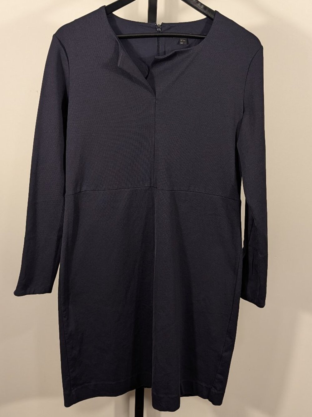 COS Navy Ponte Knit Tunic Dress Long Sleeve Minimalist | Sz M